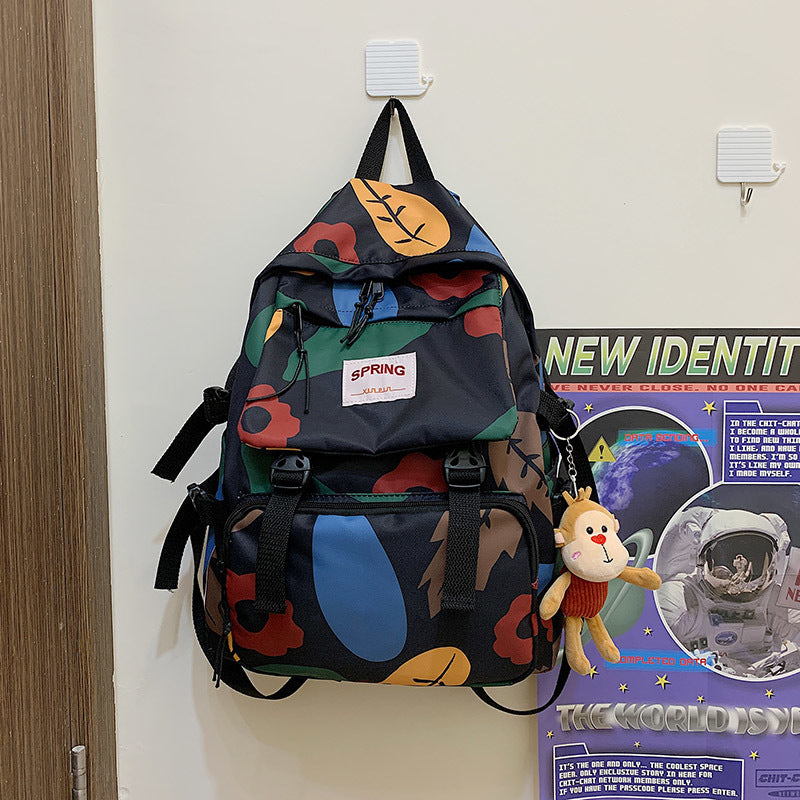 High School And College Student Mori Style Contrast Color Travel Backpack