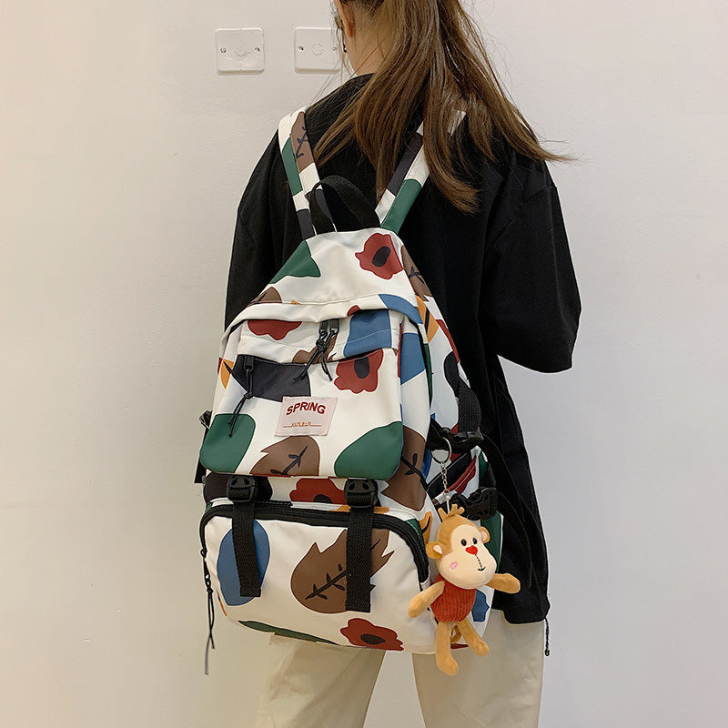 High School And College Student Mori Style Contrast Color Travel Backpack