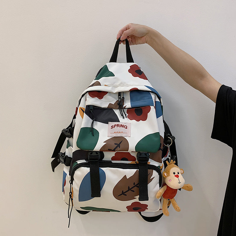 High School And College Student Mori Style Contrast Color Travel Backpack